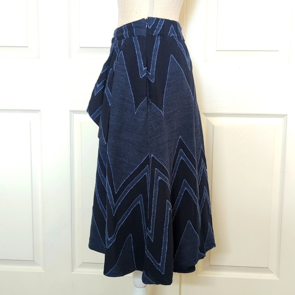 Anthropologie Textured Chevron Midi Skirt - Picture 6 of 11